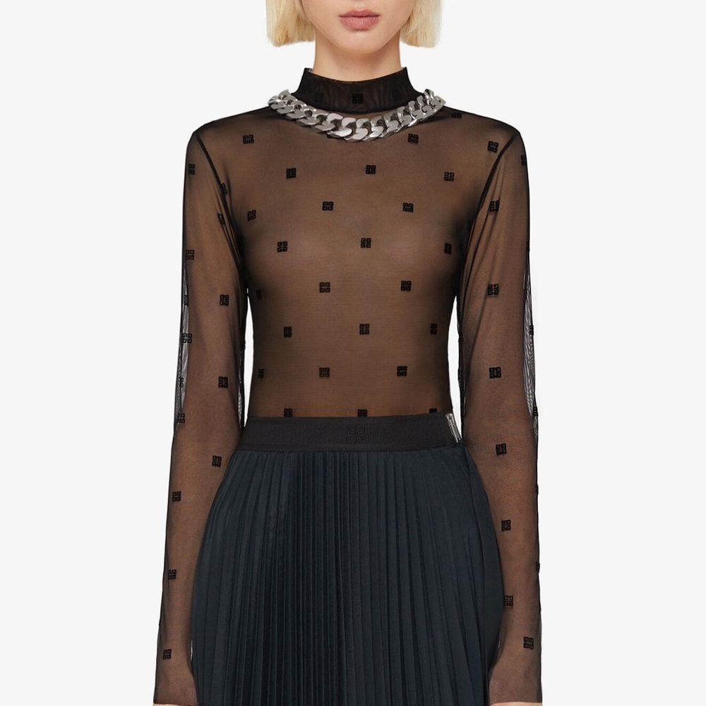 GIVENCHY Sheer Bodysuit Small